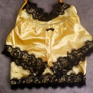 Cute Eyelash Lace Lingerie Pajama Set